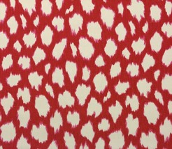 Kate Spade Leokat Maraschino Red Animal Print 100% Linen Fabric 4.75 Yard 54&quot;W - £140.62 GBP