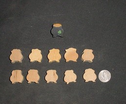 LOT of 10  MINIATURE Unfinished  Wood St Patricks  POT Of GOLD NEW - £2.34 GBP