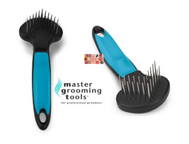 Master Grooming Tools V-RAKE Double Row Pin Rake Coat Hair Dematting Mat Breaker - £13.36 GBP