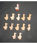 LOT of 12 MINIATURE Unfinished  Wood GEESE NEW - £2.25 GBP