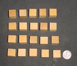 LOT of 20    Unfinished  Wood 3/4&quot; BLOCKS NEW - £7.98 GBP