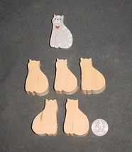 LOT of 5  MINIATURE Unfinished  Wood  CATS  NEW - £1.59 GBP