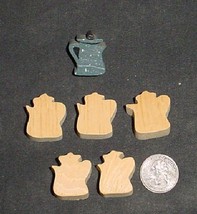 LOT of 5  MINIATURE Unfinished  Wood COFFEE POT  NEW - £1.99 GBP
