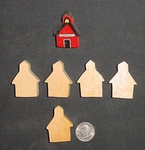 Lot Of 5  Miniature Unfinished  Wood School House New - £1.79 GBP