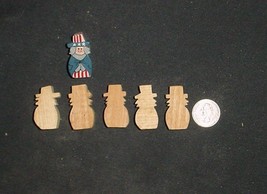 LOT of 5  MINIATURE Unfinished  Wood  UNCLE SAM 4th OF JULY  NEW - £2.24 GBP