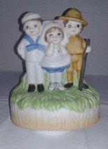 1980’s American Red Cross Porcelain Music Box Figurine - Nurse,Sailor &amp; Soldier - £11.76 GBP