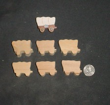 Lot Of 6  Miniature Unfinished  Wood Covered Wagon  New - £2.19 GBP