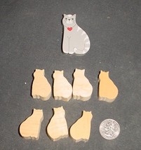 LOT of 7  MINIATURE Unfinished  Wood Smaller CATS  NEW - £2.19 GBP