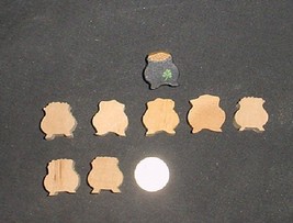 LOT of 7  MINIATURE Unfinished  Wood St Patricks  POT Of GOLD NEW - £2.19 GBP