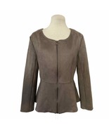 Solitaire by Ravi Khosla Faux Suede Taupe/Tan Blazer Size M - £27.24 GBP