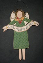 PRIMITIVE WOOD HAND CRAFTED &amp; HAND PAINTED Country Angel   NEW - £5.49 GBP