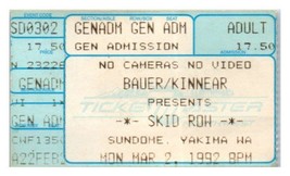 Dérapage Rangée Concert Ticket Stub March 2 1992 Yakima Washington - £25.46 GBP