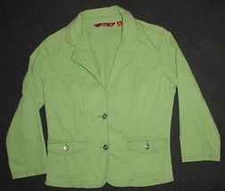 So  ♥ So Real So Right♥ Designer Green Stretch  Blazer Jacket Sz M - £4.69 GBP