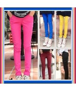 Candy Colors Straight Leg Baby Bump Tummy Expansion Skinny Pencil Jeans - £44.71 GBP