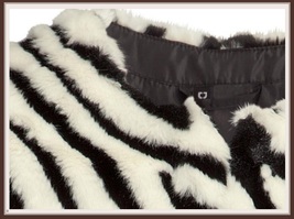 Fabulous Zebra Stripe Fashion Faux Fur Long Sleeve Jacket Shirt Coat  image 2