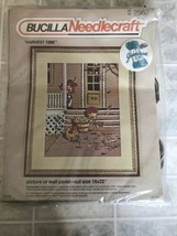 Harvest Time Crewel Embroidery Kit Bucilla Needlecraft 2562 14" x 18" NIP  - £23.26 GBP