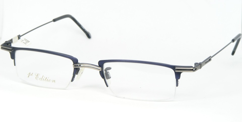 NOS 1st Edition by Licefa 8017 146 NAVY BLUE GREY EYEGLASSES GLASSES 49-... - $105.78
