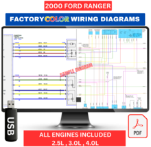 2000 Ford Ranger Complete Color Electrical Wiring Diagram Manual USB - $24.95
