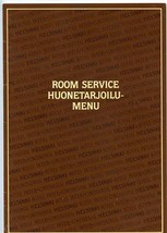 Huonetarjoilu Room Service Menu Helsinki Finland  - £13.98 GBP