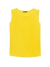 New Banana Republic Yellow Buttoned Shoulder Sleeveless Textured Top S - £27.62 GBP