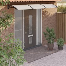 vidaXL Door Canopy Black and Transparent Polycarbonate, ABS, Aluminum - $172.75