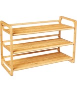 Bamboo 3-Tier Shoe Shelf, Model Sho-01599 From Honey-Can-Do - £40.10 GBP