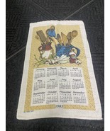 1983 Calendar All Pure Linen Tea Towel Wooden Utensils, Spices and Mushroom - $13.99