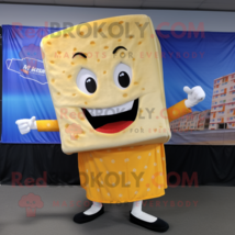 White Grilled Cheese Sandwich mascot costume character dressed with a Tank Top a - $1,229.00