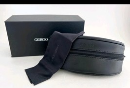 Giorgio Armani Eyeglasses Sunglasses Glasses Soft Case Zipper Black Auth... - $14.73