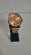 Unbranded Women&#39;s Rose Gold Faced Watch - New Battery - Imitation Leathe... - $12.86