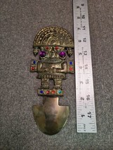 vintage brass Peruvian Tumi dagger wall hanging decor 7 inches tall - $14.25