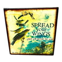 VTG Spread Your Wings God Will Provide The Wind Wall Hanging 6&quot; - £7.40 GBP