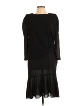 Vintage 80s Sz Medium Lagenlook Dropwaist Black Tiered Dress Longsleeve ... - £30.61 GBP