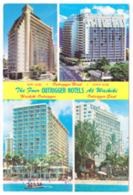 Vtg Postcard-The Four Outrigger Hotels at Waikiki-HI-Photo Montage-4x6~HI1 - £2.35 GBP