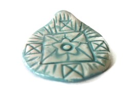 Large Clay Charms For Jewelry Making, Blue Statement Necklace Pendant For Women - £15.81 GBP