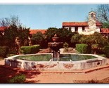 Garden Fountain Mission San Juan Capistrano California UNP Chrome Postca... - $1.93
