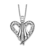SE Sterling Silver Rhodium-plated CZ Antiqued Angel of Friendship 18in Necklace - $125.00