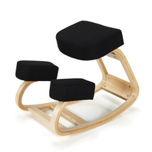 Costway Ergonomic Kneeling Chair Home Office Rocking Stool Upright Posture Black - £102.89 GBP