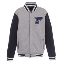 NHL St. Louis Blues Reversible Full Snap Fleece Jacket JHD  2  Front Logos - £97.42 GBP