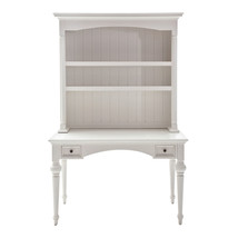 47" White Solid Wood Computer Desk With Hutch With Two Drawers - $28,263.24 MXN