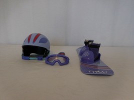 American Girl Doll 2008 Purple Snowboard Accessories Helmet Goggles Boots - £38.00 GBP