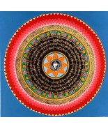 Hand-painted Mantra Symbol Mandala Tibetan Thangka Painting, Art on Canv... - $56.85