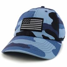 Trendy Apparel Shop Black Grey US American Flag Embroidered Camo Baseball Cap -  - £13.36 GBP