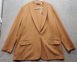 Susan Graver Tailored Blazer Jacket Women&#39;s XL Brown Shawl Lapel Single Breasted - $27.69