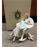 NIB 2001 Lenox Figurine Mother's Precious Gift SK 24 K Gold Mom Baby Child Teddy - $89.10