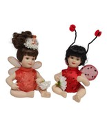 Vtg The Brass Key Porcelain Ladybug &amp; Butterfly Dolls 6&quot; Collectible Fig... - £21.89 GBP