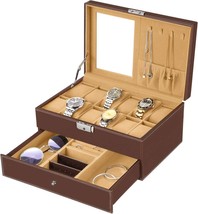 Oyydecor Watch Box 12 Slots Watch Organizer Jewelry Display Case Organizer With - £30.53 GBP