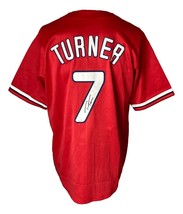 Trea Turner Philadelphia Signé Rouge Baseball Jersey JSA - £179.42 GBP
