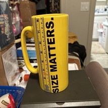 XL Size Matters Coffee Mug Yellow Ruler 30 oz Ceramic Cups Bigmouth Inc.... - $13.84