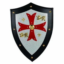 Etrading Medieval Knights Templar Royal Crusader Shield Armor Red Cross Lion wit - £47.45 GBP